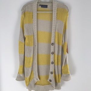 PJK Yellow and Tan stripe cardigan